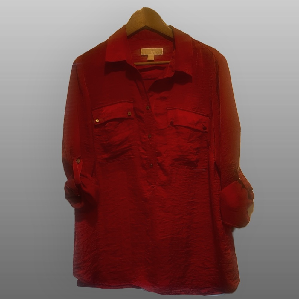 MICHAEL Michael Kors Red Blouse Chic and Versatile